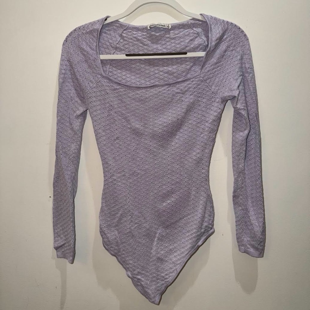 Abercrombie & Fitch Lavender Long Sleeve Bodysuit
